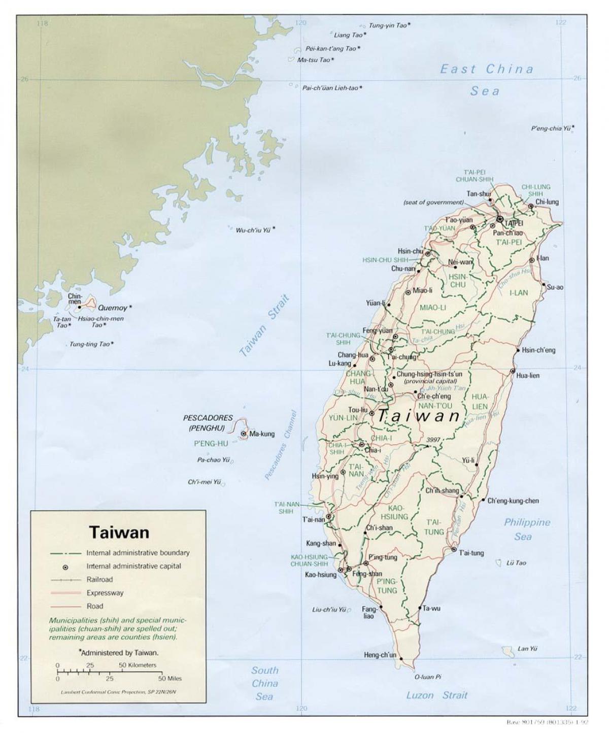 Taiwan Geographie Karte