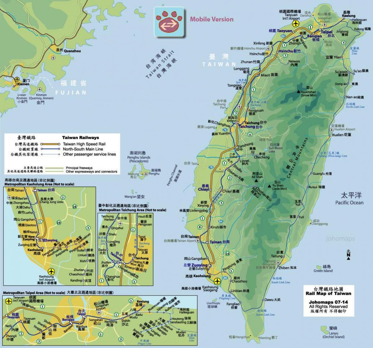 Bahnhof Karte Taiwan