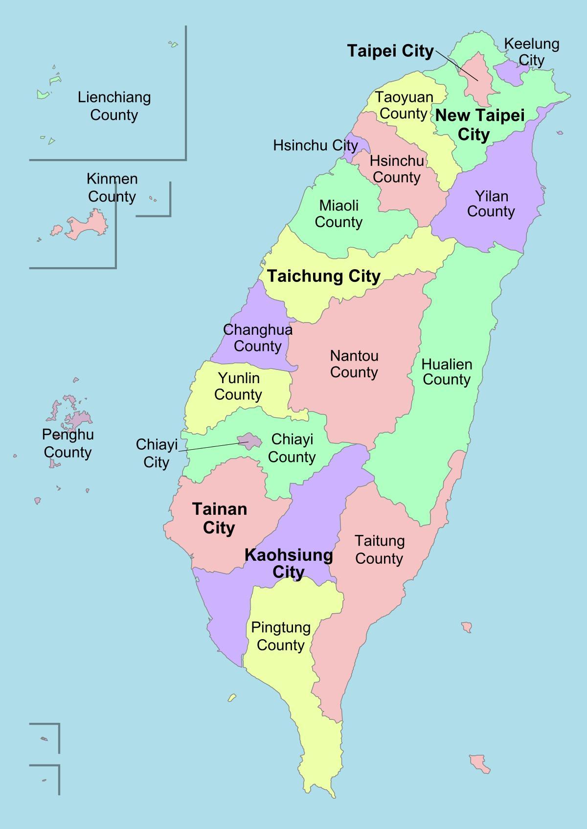 Karte von district Taiwan 