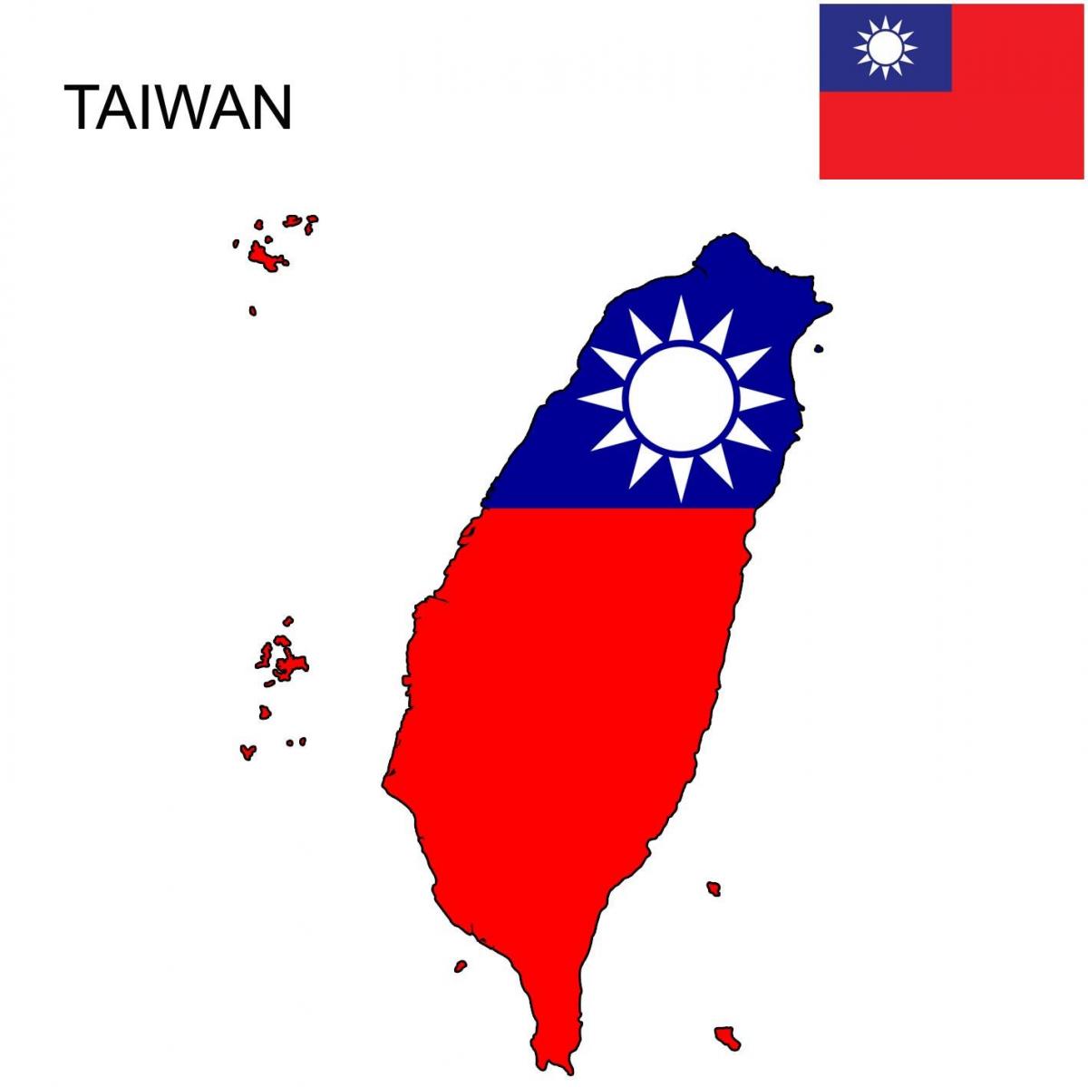 Karte von Taiwan flag