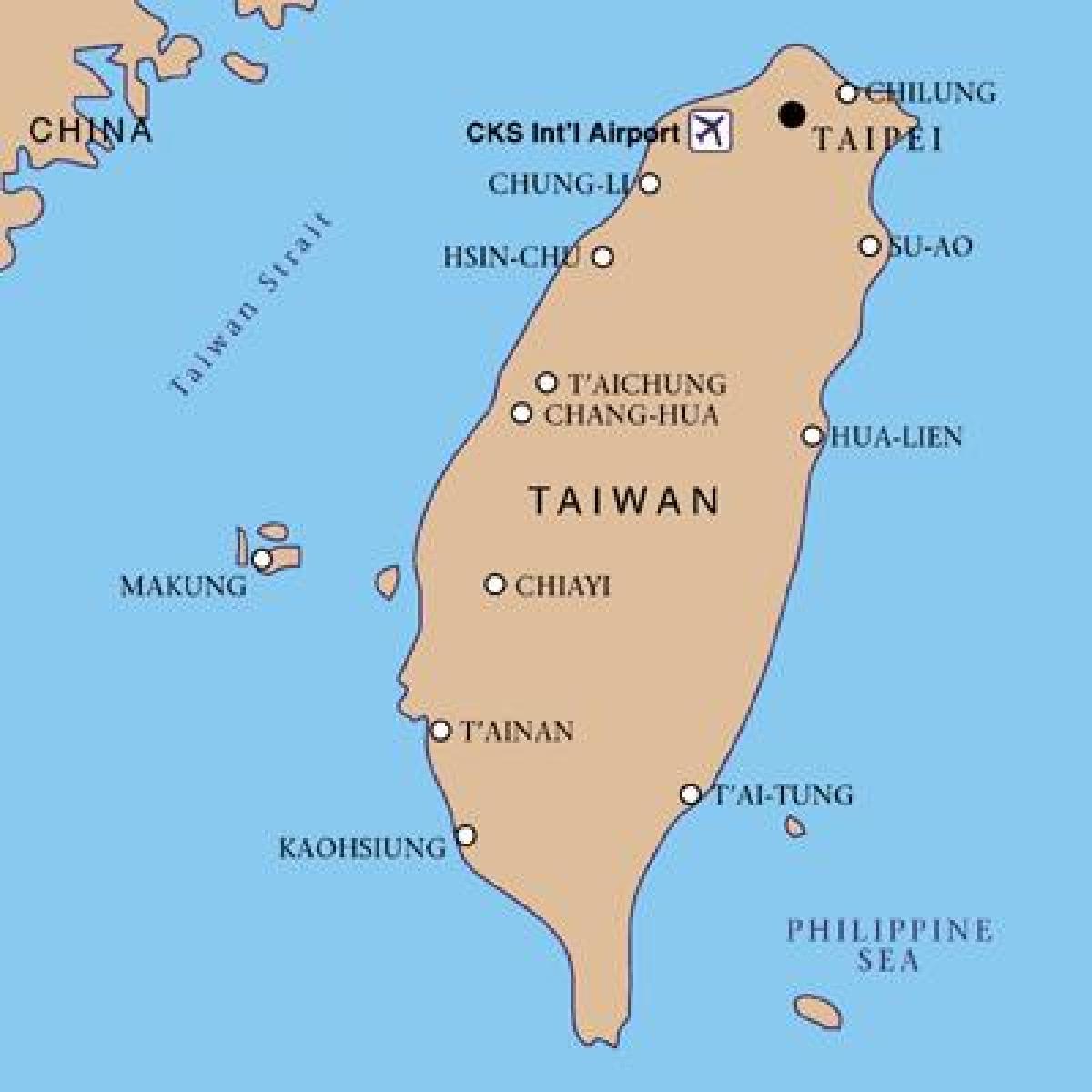 Taiwan international airport Landkarte