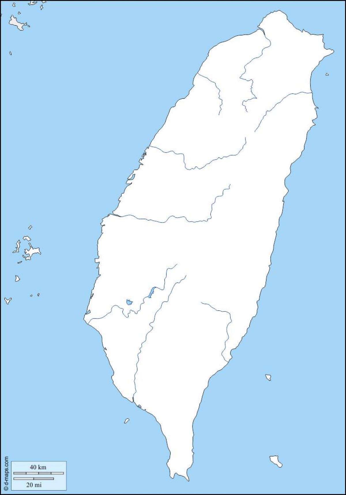 Karte von Taiwan Umriss