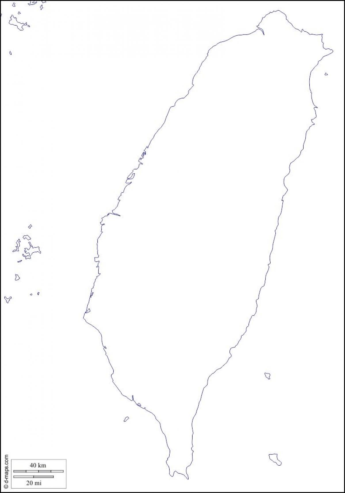 Karte von Taiwan leer