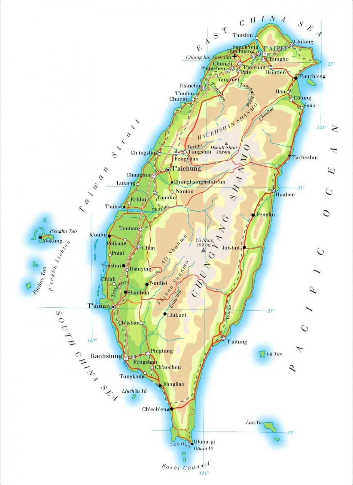 Karte von Taiwan Fluss