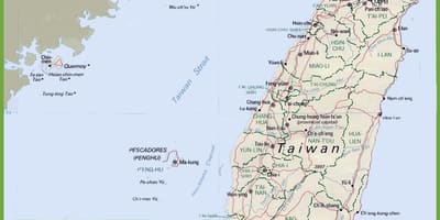Eine Karte von Taiwan
