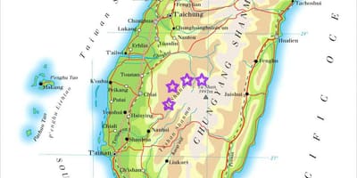 Landkarte von Taiwan-Gebirge