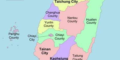 Karte von district Taiwan 