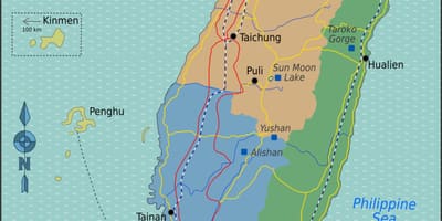 Landkarte von Taiwan-ports