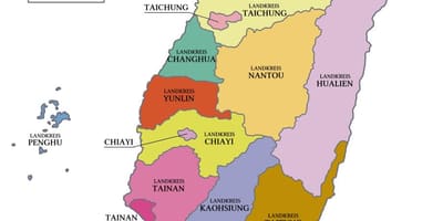 Karte von Taiwan Provinz