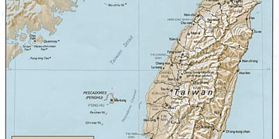 Karte von Taiwan topographische