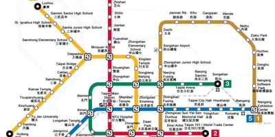 Karte von Taiwan U-Bahn